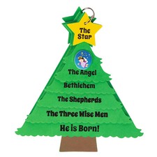 Fun Express 8" x 9" The Story of Jesus Christmas Tree Foam Craft Kit - Makes 12