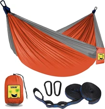 Camping Hammock Double & Single Portable Hammocks with 2 Tree Straps, Great for 