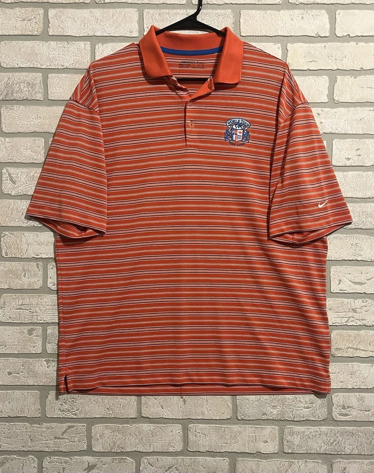Nike Golf Tour Performance Polo Men’s L Orange Fit-Dry World Tour Links Shirt - Image 2 of 4
