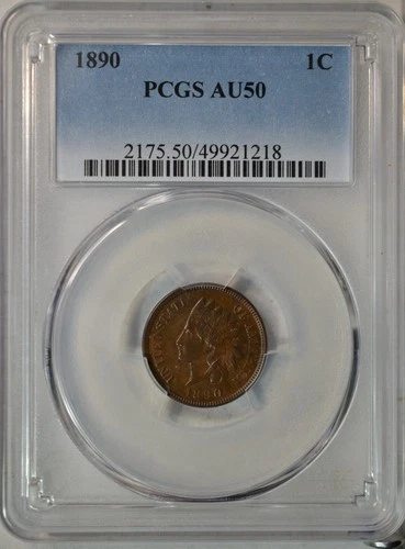 1890 Indian cent, PCGS AU50