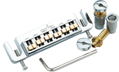 Chrome Wraparound Guitar Bridge Tailpiece Brass Saddles Fit Epiphone,Ibanez,PRS