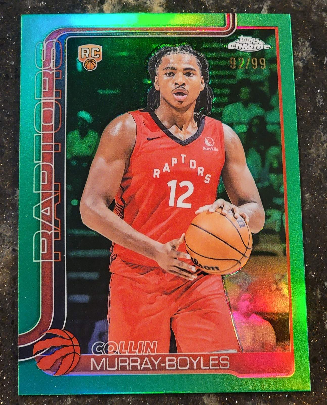 2025-26 Topps Chrome Collin Murray-Boyles #259 True Green Refractor RC #'d /99 