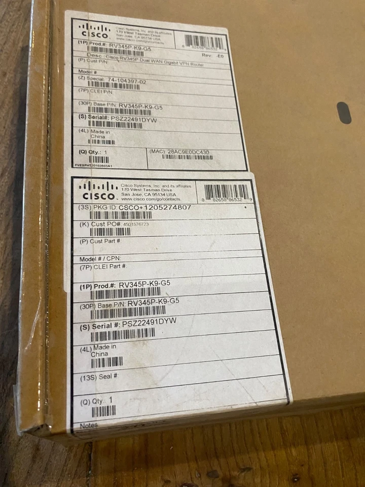 Alimentation officielle Cisco RV345P 54V P/N 0432-0228000 + boîte + accessoires - Photo 4/4