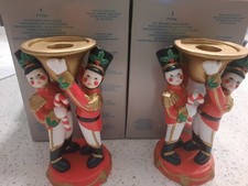 PartyLite Toy Soldier Taper Candle Holders P7704   Set of 2   Retired   With Ori