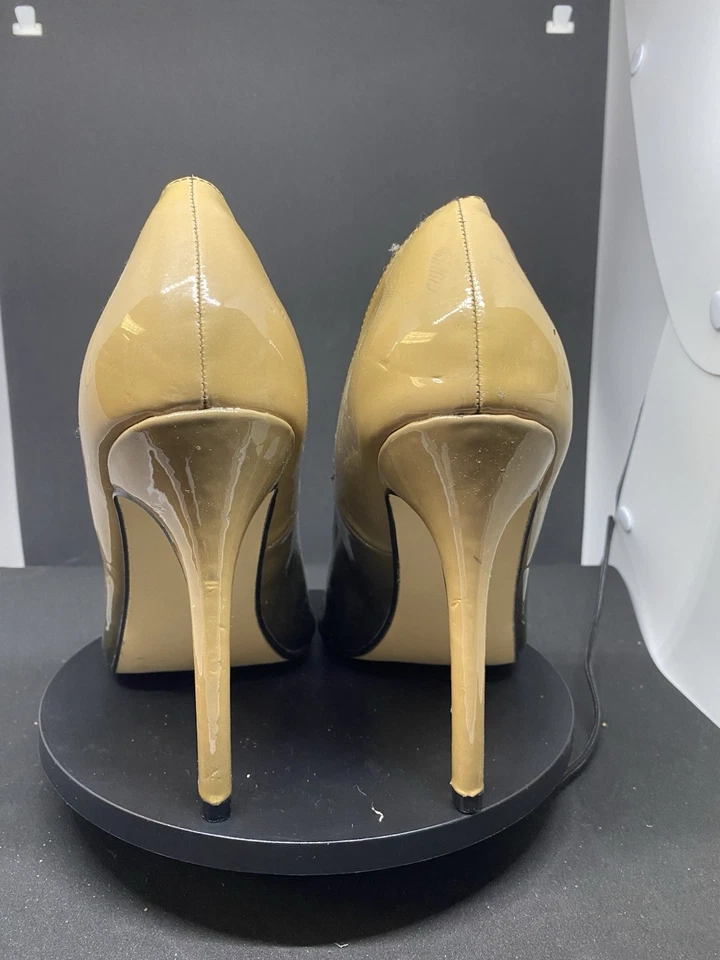 Zapato Dazzle Teagan Negro y Tostado Ombre Patente Mujer Tacones Usados en Excelente Condición 10 Stiletto Ancho Foto 3 de 4