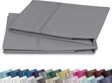 Pillow Cases Standard Size Set of 2-400 Thread Count, 100 Cotton Sateen, Soft a
