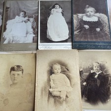 Antique Cabinet Card Photographs 1800-Early 1900s Babies Children Lot Of 11 Pro