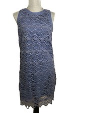 Ann Taylor LOFT Women’s Blue Crochet￼ Cocktail Dress Size 4