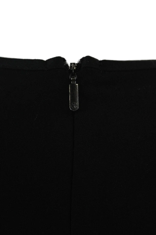 Camiseta sin mangas Trina Turk para mujer de seda cuello redondo sin mangas peplum negra talla pequeña Foto 4 de 4