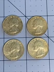 (4) 1964 Silver Washington QUARTERS-(2) Are D Mint (Nice Coins)