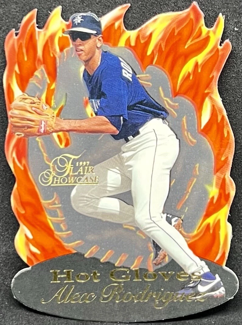 ALEX RODRIGUEZ 1997 Flair Showcase HOT GLOVES DIE-CUT Insert ! RARE !