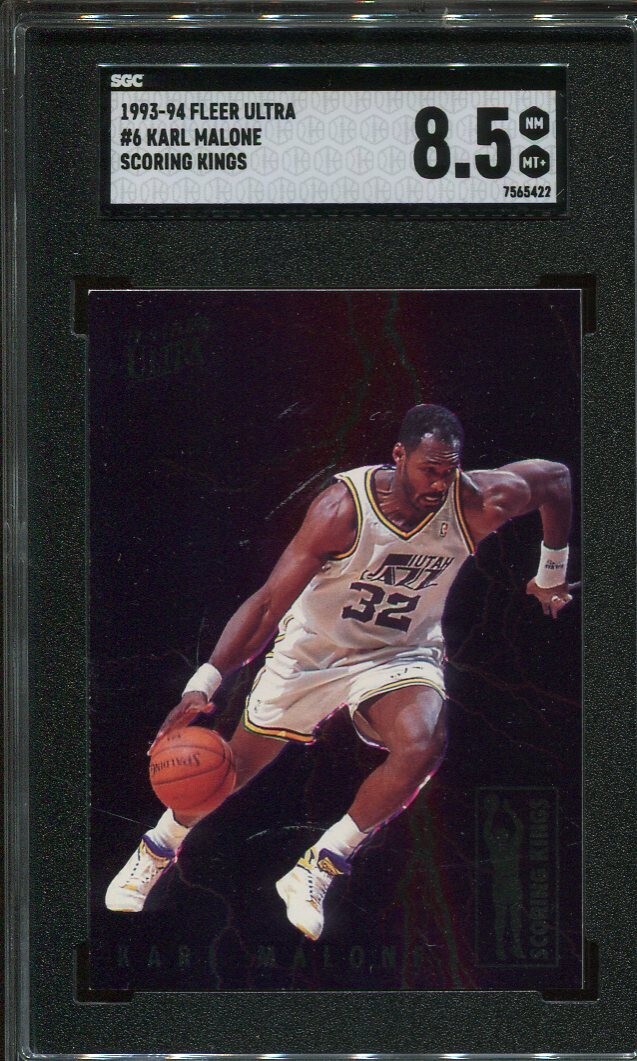 1993-94 Fleer Ultra Karl Malone #6 SGC 8.5 Scoring Kings Utah Jazz