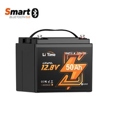 LiTime 12V 50Ah Bluetooth LiFePO4 Lithium Battery 50A BMS For RV Marine Camping