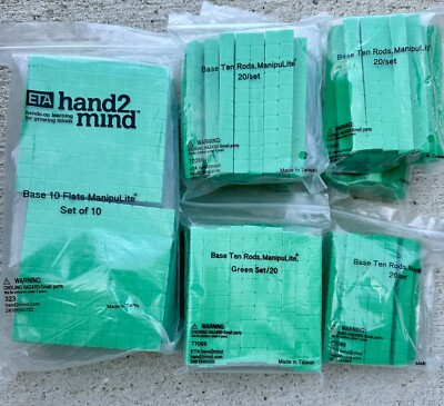ETA Hand2Mind  Green Manipulate (7) #77066 Rods &  (1) #323 Base Flats