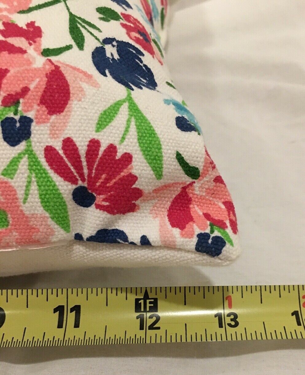  “Hello” in Gold Accent 13”x13” Decorative Throw Pillow Pretty Colorful Flowers 