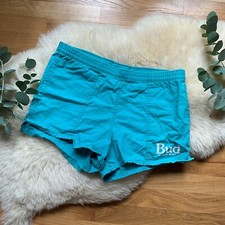 Retro Vintage BUD Budweiser King of Beer Blue Teal Shorts Made in USA Small