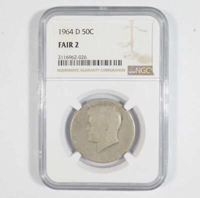 FAIR 2 1964-D Kennedy Half Dollar - Graded NGC LOW Ball *7133 | eBay