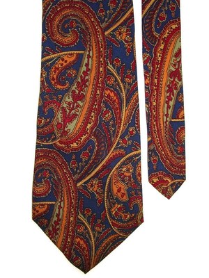 Sutton Bridge Men's Silk Neck Tie Paisleys Red Multi 4'' x 57''
