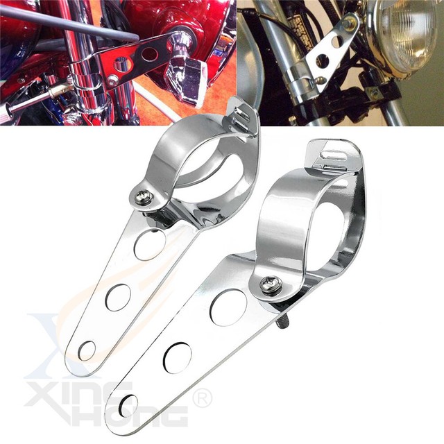 Light Weight Chrome Side Mount Headlight Bracket For Harley Dyna Electra Glide eBay