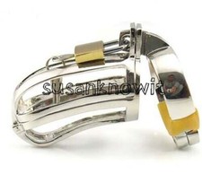 Stainless Steel Male Chastity Device Cage Men Metal Lock Belt Ring Device