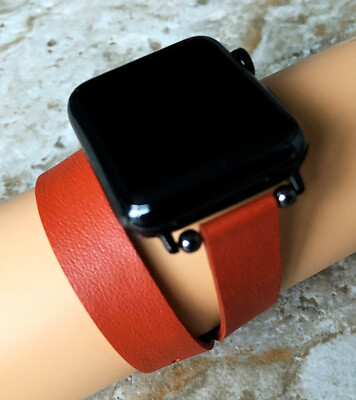 Orange Double Wrap Band for Apple Watch 7 6 5 4 3 2 SE, 38mm 40 41 42 44mm  45mm | eBay