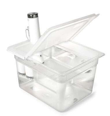 Sous Vide Container 12 Quart Collapsible Hinged Lid for Anova Cooker New