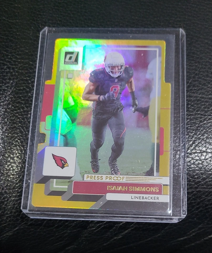 Isaiah Simmons 2022 Donruss Gold Press Proof Arizona Cardinals /25 Diecut  - Image 2 of 3