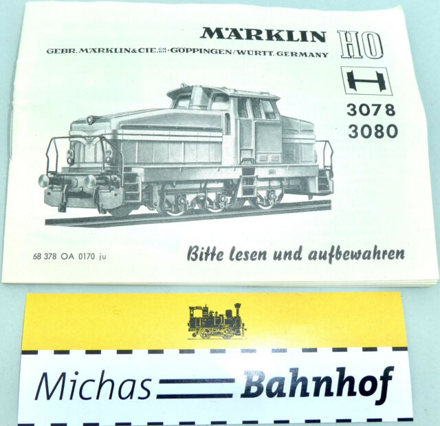 3078 3080 Märklin Manual 68 378 OA 0170 Ju Å