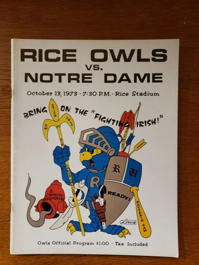 Rice Owls Vintage NCAA Programs for sale | eBay