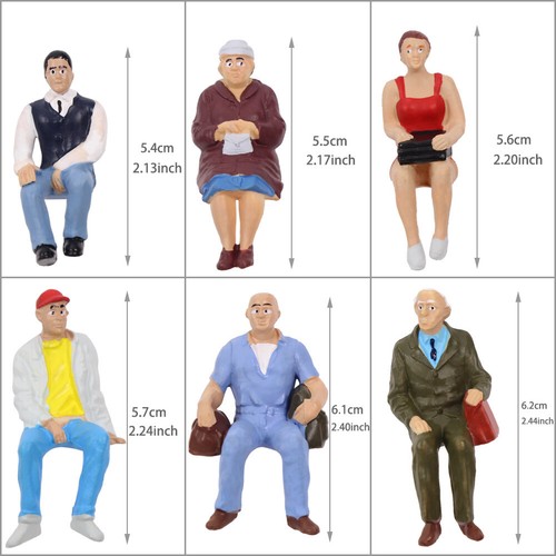 P2509 G scale Figures 1:22.5-1:25 All Seated Painted People Model Railway - Picture 2 of 6