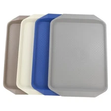4 Rectangular Plastic Serving Trays Durable Fast Food Trays for Catering Use
