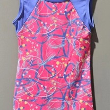 Cat  Jack Pink Scribbles Gymnastics Leotard Biketard Unitard Sleeveless