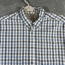 Eddie Bauer Performance Button Shirt Mens XXL 2XL Plaid Hike Tech Stretch GUC