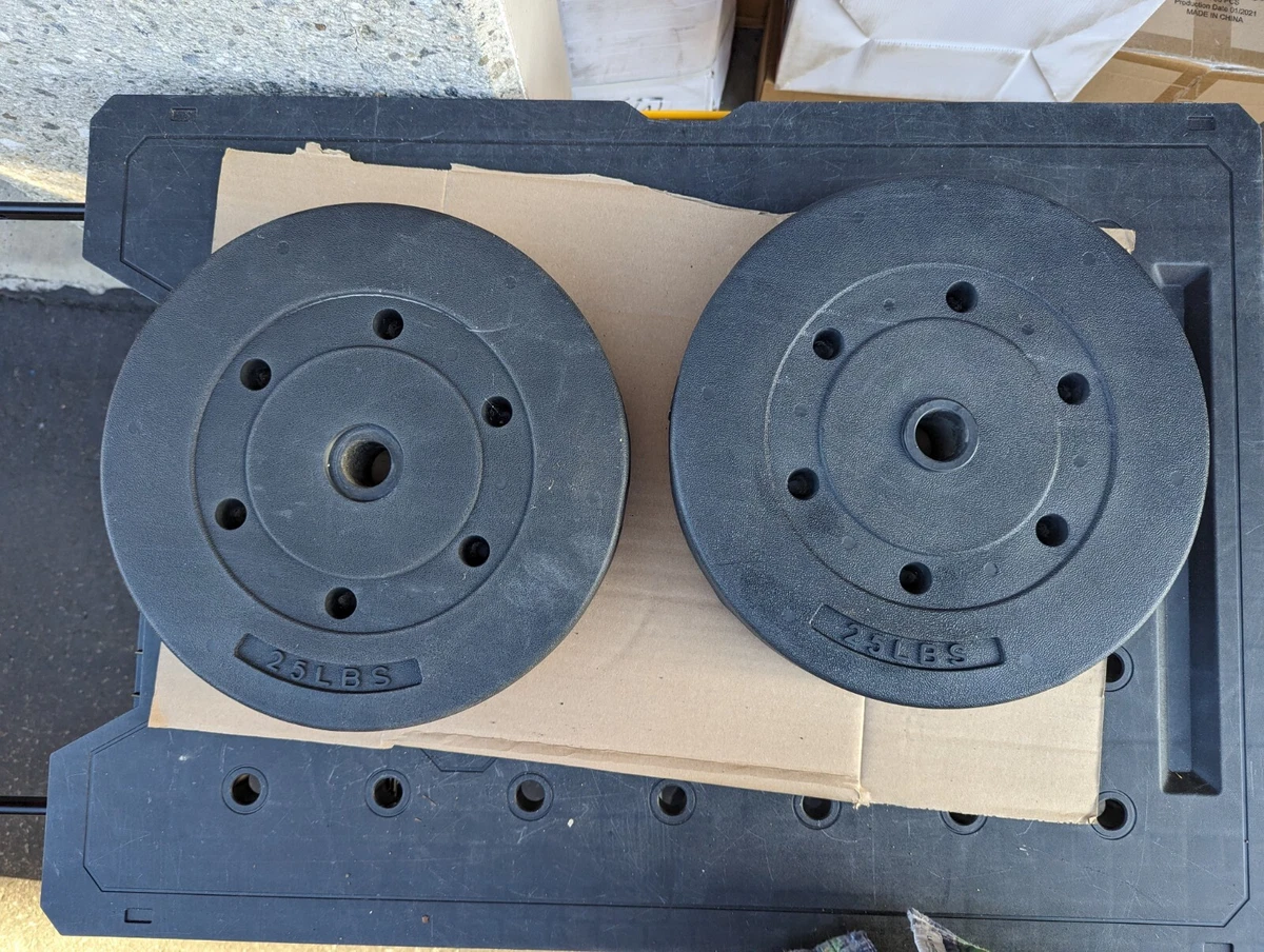 Set Of 2 CAP 25 Lb 1 Standard Vinyl Barbell Plates 50 Pound Total