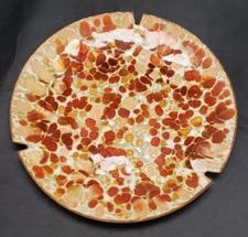Enamel On Copper Trinket Tray,  Ash Tray,  9 inch mcm