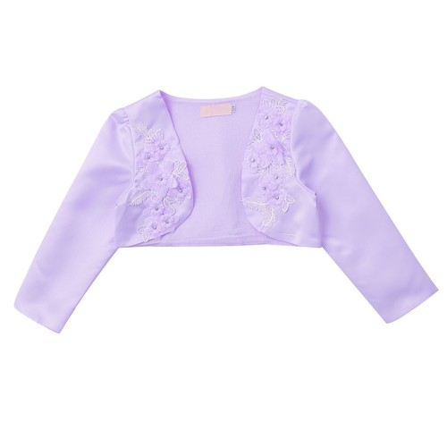 Kids Girls Jacket Shrug Short Cardigan Princess Dress Cover up Lace Top For Gown - Picture 27 of 49