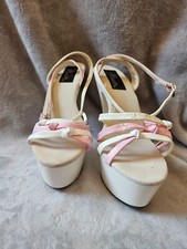 Tacones Pleasure Stripper tacón de 6 pulgadas con plataforma de 1 3/4 pulgadas. Talla 10. Blanco 