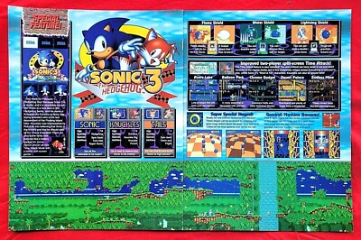 RARE! 1992 SONIC & KNUCKLES Sega Video Game 2pg Promo Art PRINT AD / ARTICLE