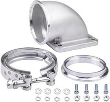 For T3 T4 Turbo 3 V-band Clamp 90 Degree Steel Cast Elbow Adapter With Flange