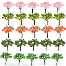 20pcs 6.5cm Multicolor Cherry Blossom Model Trees Train Railroad Park Landscape