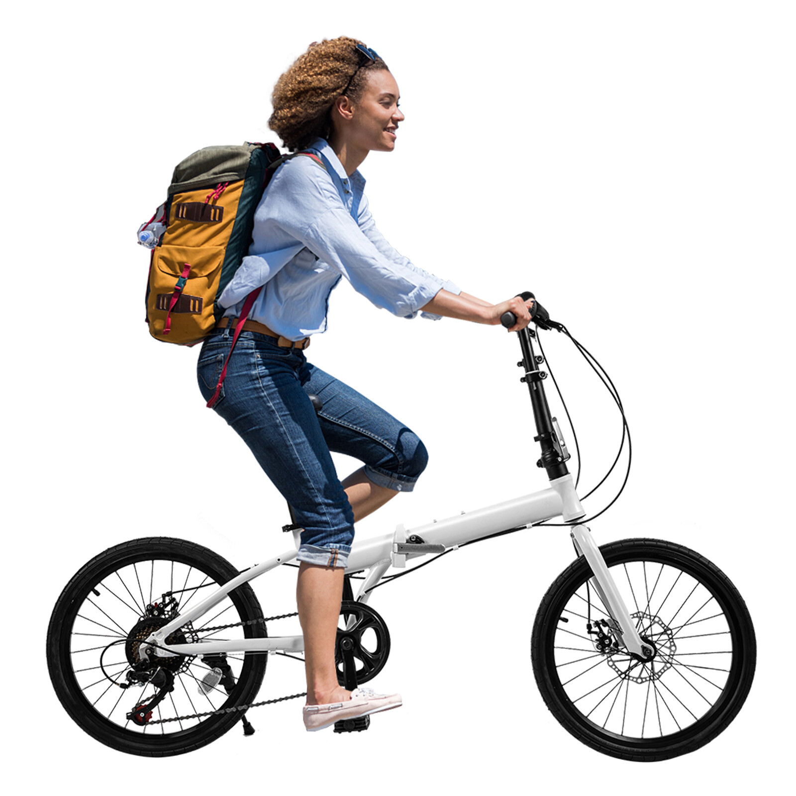 (New) 7-Speed Foldable Bicycle 80kg/176lbs Load Aluminum Alloy Bike 20in Folding Bike (157.87 USD)