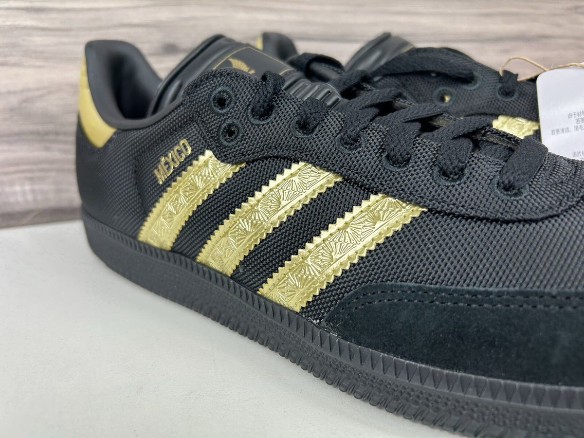 adidas Samba Mexico Shoes Mens 9 Black Gold Soccer Football Blokecore Heritage adidas National Team Soccer Shoes for sale | eBay main image 3