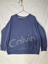 Calvin Klein Performance Sweatshirt Women's Size Medium Blue Crop Top Casual