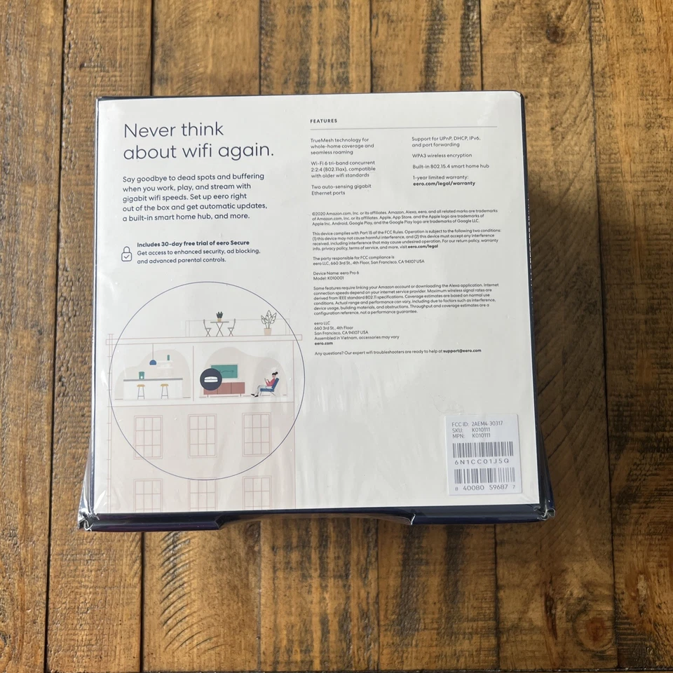 Amazon eero Pro 6 tri-band mesh Wi-Fi 6 router w/built-in Zigbee smart #K010001 - Image 2 of 3