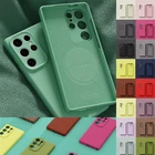 Slim Mag-Safe Case For Samsung Galaxy S25 Ultra S25 S24 S23 S22 Solid Soft Cover