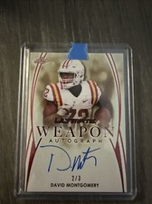 2019 David Montgomery Leaf Ultimate Weapon Autograph Rookie Auto. Red Rare 2/3