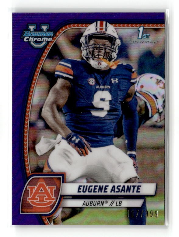 2024 Bowman University Chrome Purple Refractor /399 - #73 Eugene Asante