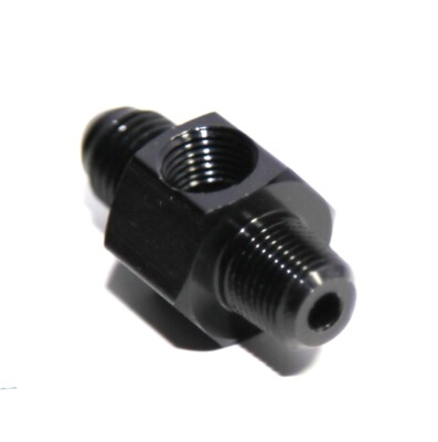 #ad BLACK Male4AN to Male1 8quot;NPT Straight Fitting Adapter1 8quot;NPT Pressure Temp Port $7.32