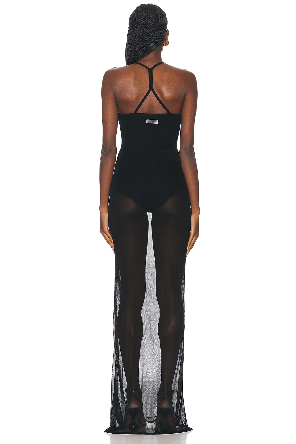 Abito JACQUEMUS La Robe Maille Nodo nero lungo 36 nuovo senza etichette $860