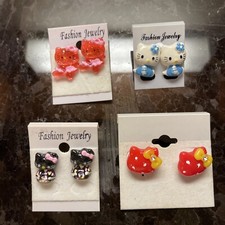 Lot Of 4 Sets Of Hello Kitty Earrings New Old Stock